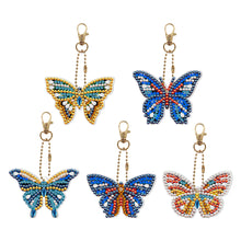 Load image into Gallery viewer, 5pcs DIY Acrylic Full Special Drill Diamond Butterfly Keychain Kit