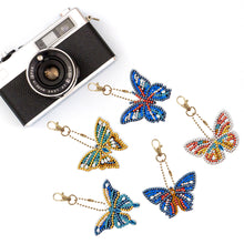 Load image into Gallery viewer, 5pcs DIY Acrylic Full Special Drill Diamond Butterfly Keychain Kit