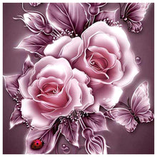 Load image into Gallery viewer, Round Diamond Painting - Full Round -  Butterfly flowers (30*30cm)