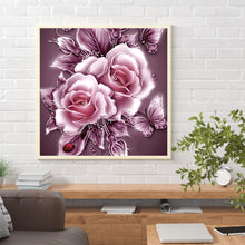 Load image into Gallery viewer, Round Diamond Painting - Full Round -  Butterfly flowers (30*30cm)