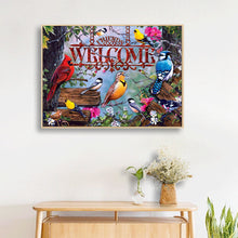 Load image into Gallery viewer, Diamond Painting - Full Round - welcome letter flower and bird illustration (40*30cm)