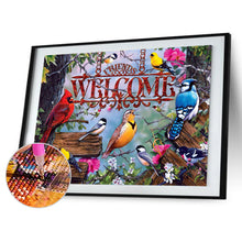 Load image into Gallery viewer, Diamond Painting - Full Round - welcome letter flower and bird illustration (40*30cm)