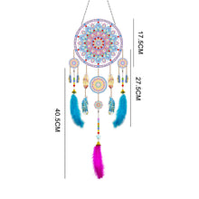 Load image into Gallery viewer, DIY Diamond Painting Dream Catcher Wind Chimes Kit Feather Hanging Craft