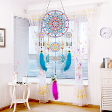 Load image into Gallery viewer, DIY Diamond Painting Dream Catcher Wind Chimes Kit Feather Hanging Craft