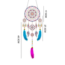 Load image into Gallery viewer, DIY Diamond Painting Dream Catcher Wind Chimes Kit Feather Hanging Craft