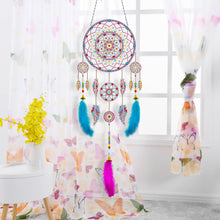 Load image into Gallery viewer, DIY Diamond Painting Dream Catcher Wind Chimes Kit Feather Hanging Craft