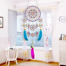 Load image into Gallery viewer, DIY Diamond Painting Dream Catcher Wind Chimes Kit Feather Hanging Craft