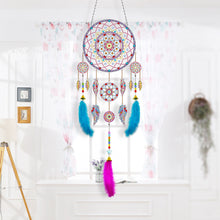 Load image into Gallery viewer, DIY Diamond Painting Dream Catcher Wind Chimes Kit Feather Hanging Craft