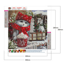 Load image into Gallery viewer, Diamond Painting - Full Round - Christmas kitten (30*30CM)