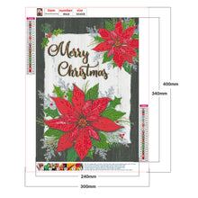 Load image into Gallery viewer, Diamond Painting - Full Round - Merry christmas red flower (30*40CM)