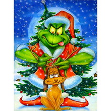 Load image into Gallery viewer, Diamond Painting - Full Round - Christmas Green Furry Monster (30*40cm)