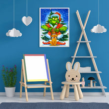 Load image into Gallery viewer, Diamond Painting - Full Round - Christmas Green Furry Monster (30*40cm)