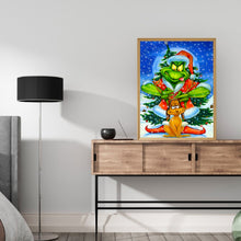 Load image into Gallery viewer, Diamond Painting - Full Round - Christmas Green Furry Monster (30*40cm)