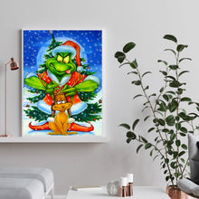 Load image into Gallery viewer, Diamond Painting - Full Round - Christmas Green Furry Monster (30*40cm)