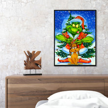 Load image into Gallery viewer, Diamond Painting - Full Round - Christmas Green Furry Monster (30*40cm)