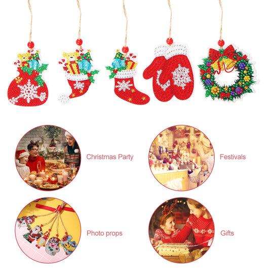 Double-side 5D Diamond Painting DIY Hanging Christmas Trees Pendant