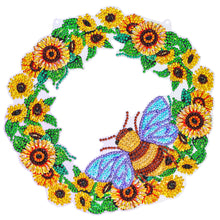Load image into Gallery viewer, 5D DIY Diamond Painting Crystal Bee Wreath Art Door Hanging Decor
