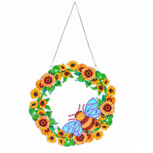 Load image into Gallery viewer, 5D DIY Diamond Painting Crystal Bee Wreath Art Door Hanging Decor