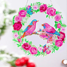 Load image into Gallery viewer, 5D DIY Diamond Painting Crystal Bird Wreath Art Door Hanging Decor