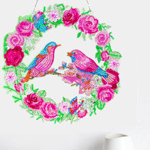 Load image into Gallery viewer, 5D DIY Diamond Painting Crystal Bird Wreath Art Door Hanging Decor