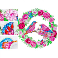 Load image into Gallery viewer, 5D DIY Diamond Painting Crystal Bird Wreath Art Door Hanging Decor