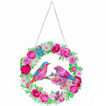 Load image into Gallery viewer, 5D DIY Diamond Painting Crystal Bird Wreath Art Door Hanging Decor