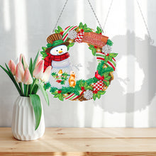 Load image into Gallery viewer, 5D DIY Special Shaped Diamond Painting Xmas Wreath w/ Lamp String