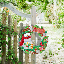 Load image into Gallery viewer, 5D DIY Special Shaped Diamond Painting Xmas Wreath w/ Lamp String