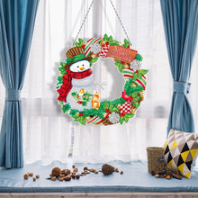 Load image into Gallery viewer, 5D DIY Special Shaped Diamond Painting Xmas Wreath w/ Lamp String
