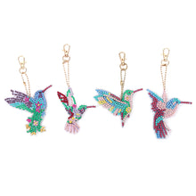 Load image into Gallery viewer, 4pcs DIY Hummingbird Full Special Shaped Diamond Painting Keychain