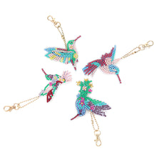 Load image into Gallery viewer, 4pcs DIY Hummingbird Full Special Shaped Diamond Painting Keychain