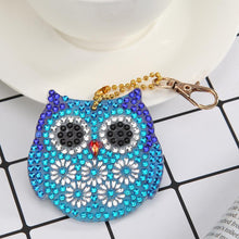 Load image into Gallery viewer, 5pcs DIY Owl Full Special Shaped Diamond Painting Keychain Kit