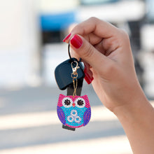 Load image into Gallery viewer, 5pcs DIY Owl Full Special Shaped Diamond Painting Keychain Kit