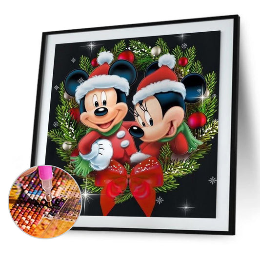 Diamond Painting - Full Round - Christmas Mickey Mouse Wreath (30*30CM)