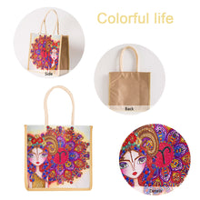 Load image into Gallery viewer, 5D Diamond Painting Linen Bags DIY Aries Girl Eco Shopping Tote