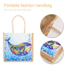 Load image into Gallery viewer, 5D Diamond Painting Linen Bag DIY Dolphin Shopping Handbag Totes