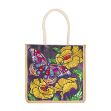 Load image into Gallery viewer, 5D Diamond Painting Linen Bag DIY Butterfly Flower Shopping Totes