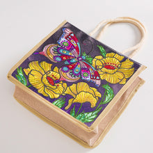 Load image into Gallery viewer, 5D Diamond Painting Linen Bag DIY Butterfly Flower Shopping Totes