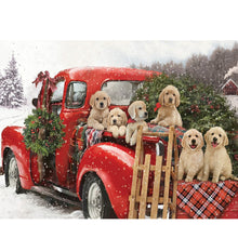 Load image into Gallery viewer, Diamond Painting - Full Round - Puppy in the little red car (40*30CM)