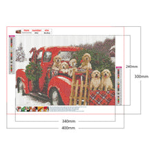 Load image into Gallery viewer, Diamond Painting - Full Round - Puppy in the little red car (40*30CM)