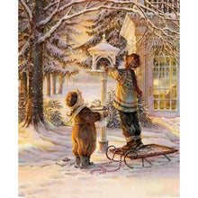 Load image into Gallery viewer, Diamond Painting - Full Round - Christmas atmosphere kids (30*40CM)