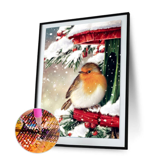 Diamond Painting - Full Round - Christmas snow bird (30*40CM)