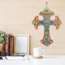 Load image into Gallery viewer, DIY Diamond Painting Cross Pendant Acrylic Hanging Wall Home Decor