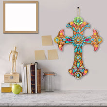 Load image into Gallery viewer, DIY Diamond Painting Cross Pendant Acrylic Hanging Wall Home Decor