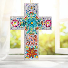 Load image into Gallery viewer, DIY Diamond Painting Cross Pendant Acrylic Hanging Wall Home Decor