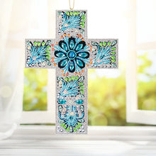 Load image into Gallery viewer, DIY Diamond Painting Cross Pendant Acrylic Hanging Wall Home Decor