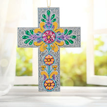 Load image into Gallery viewer, DIY Diamond Painting Cross Pendant Acrylic Hanging Wall Home Decor