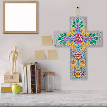 Load image into Gallery viewer, DIY Diamond Painting Cross Pendant Acrylic Hanging Wall Home Decor