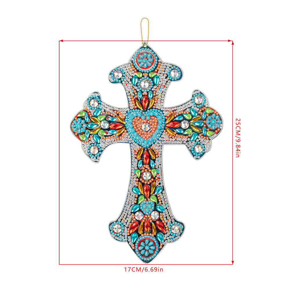 DIY Diamond Painting Cross Pendant Acrylic Hanging Wall Home Decor