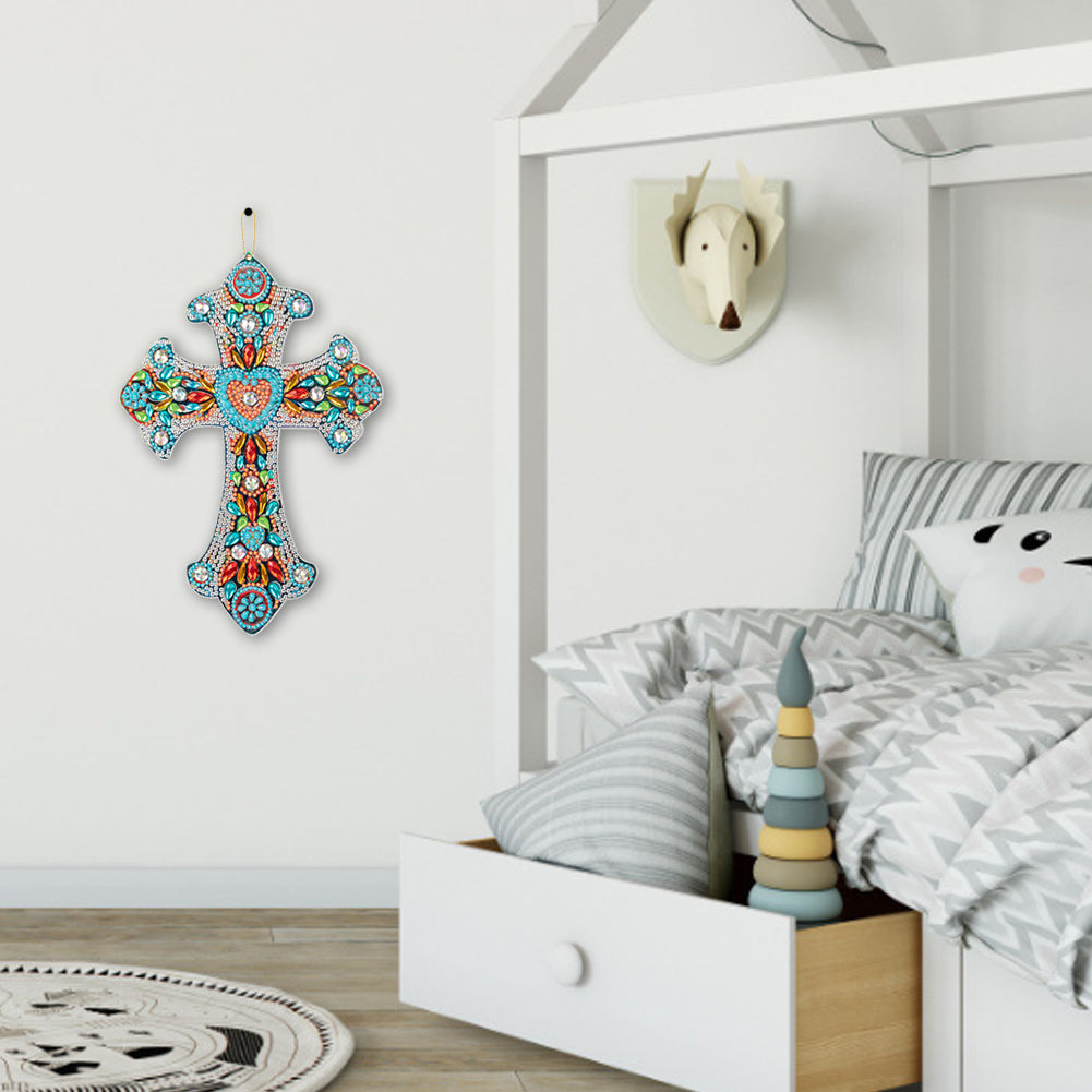 DIY Diamond Painting Cross Pendant Acrylic Hanging Wall Home Decor
